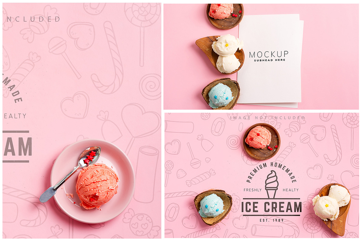 Ice Cream Background, a Cups & Container Mockup by YuMyart (Photo 5 of 6)