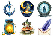 Watercolor Halloween Witches Clipart, an Illustration by Daily.Designs (Thumbnail 5 of 5)