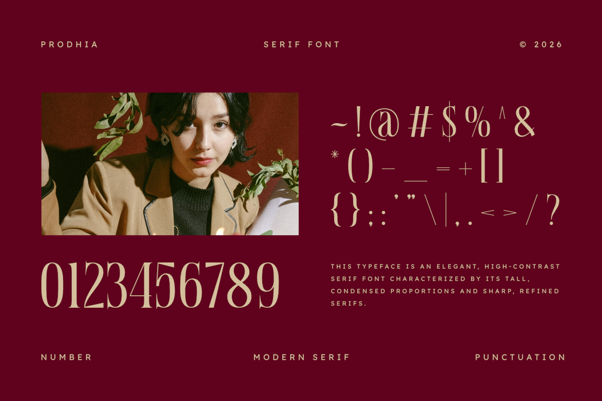 Prodhia | Modern Serif Font, a Serif Font by Masyafi Studio (Photo 4 of 8)