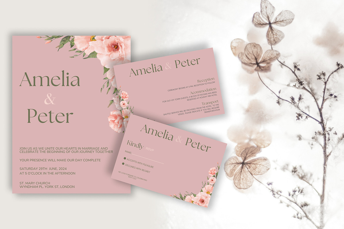 Modern Wedding Invitation, an Invitation Template by Design House (Photo 2 of 8)