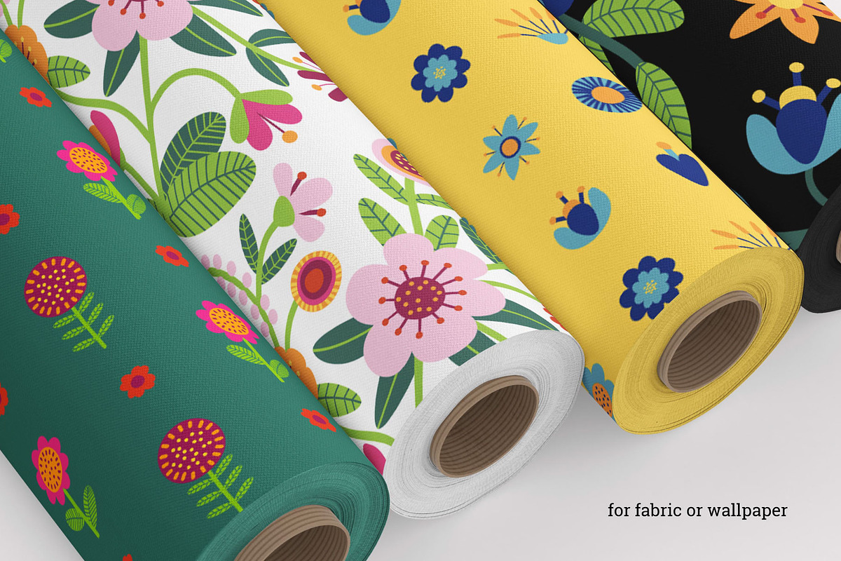 Folk Flowers. Folk Pattern, an Illustration by AvaAva (Photo 3 of 26)