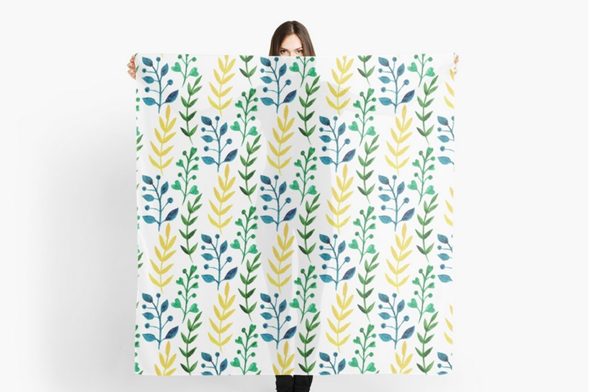 Watercolor botany patterns, a Pattern Graphic by inkionia♥ (Photo 3 of 3)