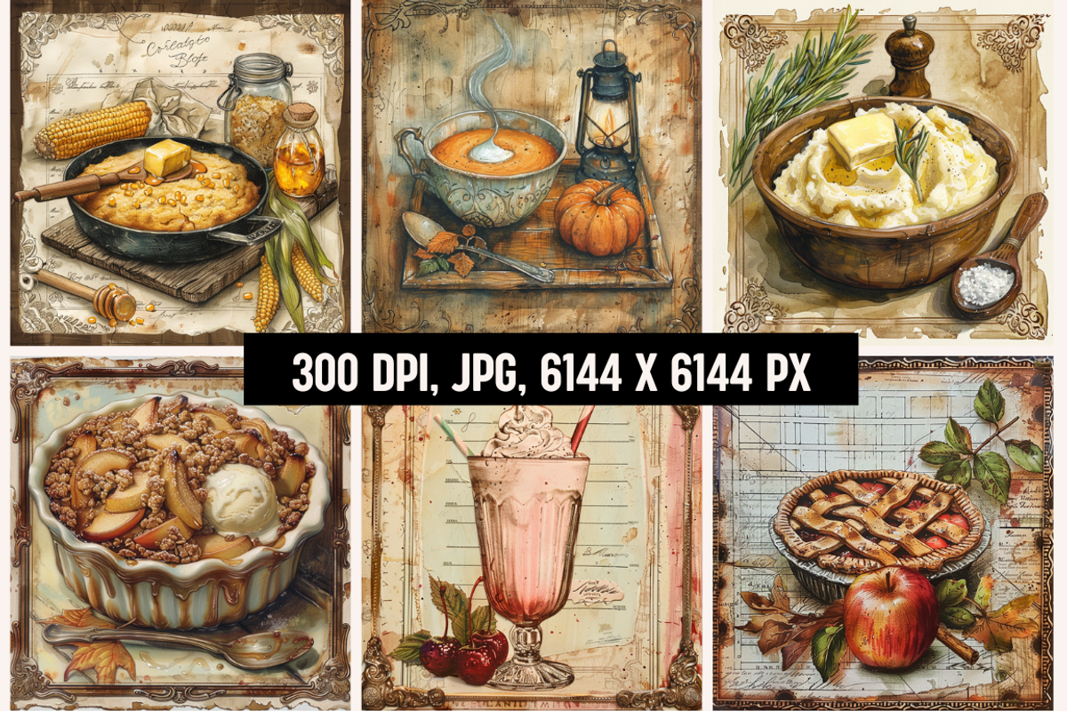 Favorite Foods Vintage Junk Journal, a Background Graphic by PrintHaven Designs (Photo 10 of 10)