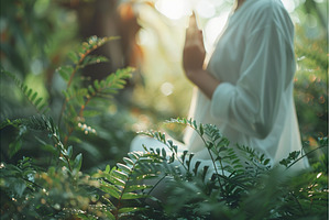 Serene Meditation in Lush Nature for, a Nature Photo by Lermont51