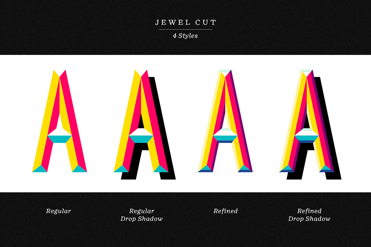 Jewel Cut - Color SVG OpenType Font, a Font by Philip Cheaney (Photo 3 of 8)