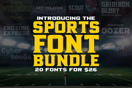 The Sports Font Bundle (20 Fonts!), a Sans Serif Font by HipFonts