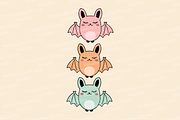 Pastel Bats Clipart & Vector, an Illustration by Printable Pretty Studio (Thumbnail 3 of 3)