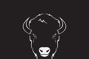 Vector Of A Buffalo Head Design.