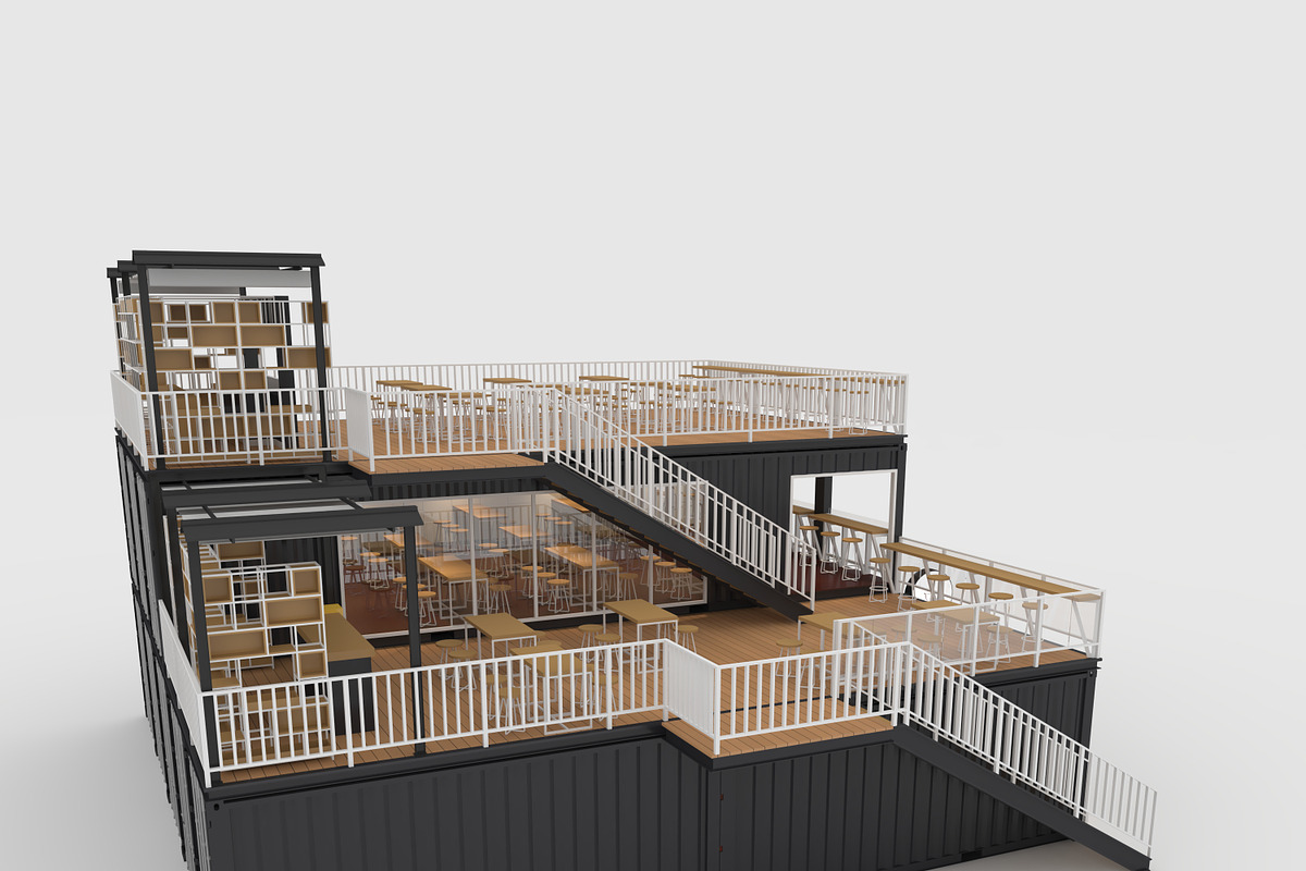 3D Model Container Cafe 9, an Architecture 3D Model by SR 3D Visual (Photo 17 of 23)
