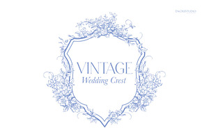 Vintage Wedding Crest with Roses