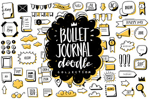 Bullet journal doodle set, an Outline Icon by Vectorcreator