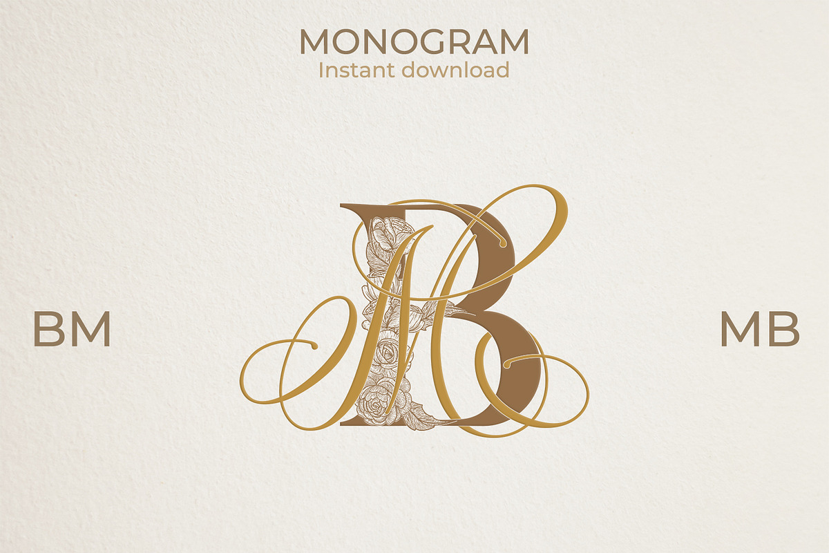 MB BM Wedding Monogram Logo, a Branding & Logo Template by LogoAV (Photo 6 of 6)