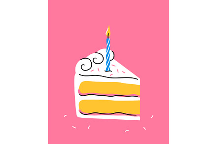 Birthday card; illustration, vector
