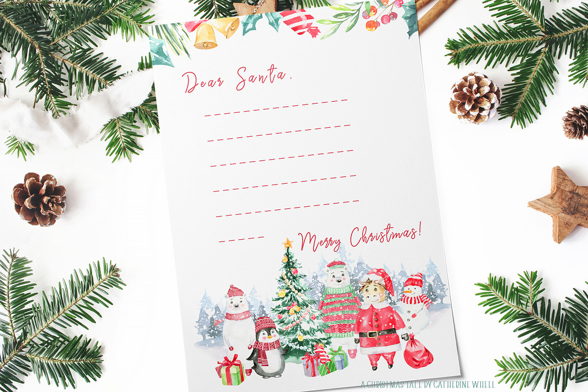 Christmas Tale Watercolor Clipart, an Animal Illustration by Catherine Wheel (Photo 8 of 14)