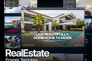 Premium Real Estate Framer Template, a Landing Page Template by Graphicuss (Thumbnail 1 of 5)