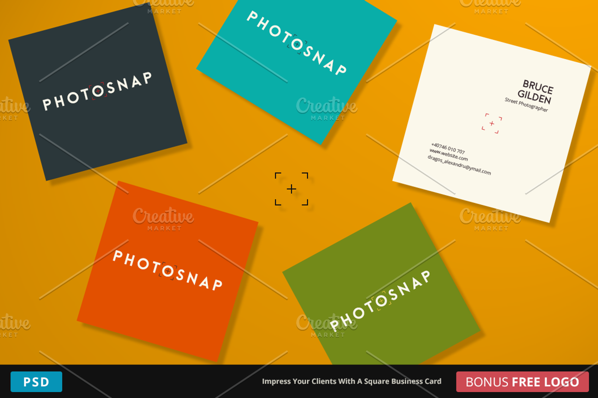 PhotoSnap Business Card - Square, a Business Card Template by SketoNeto (Photo 1 of 5)