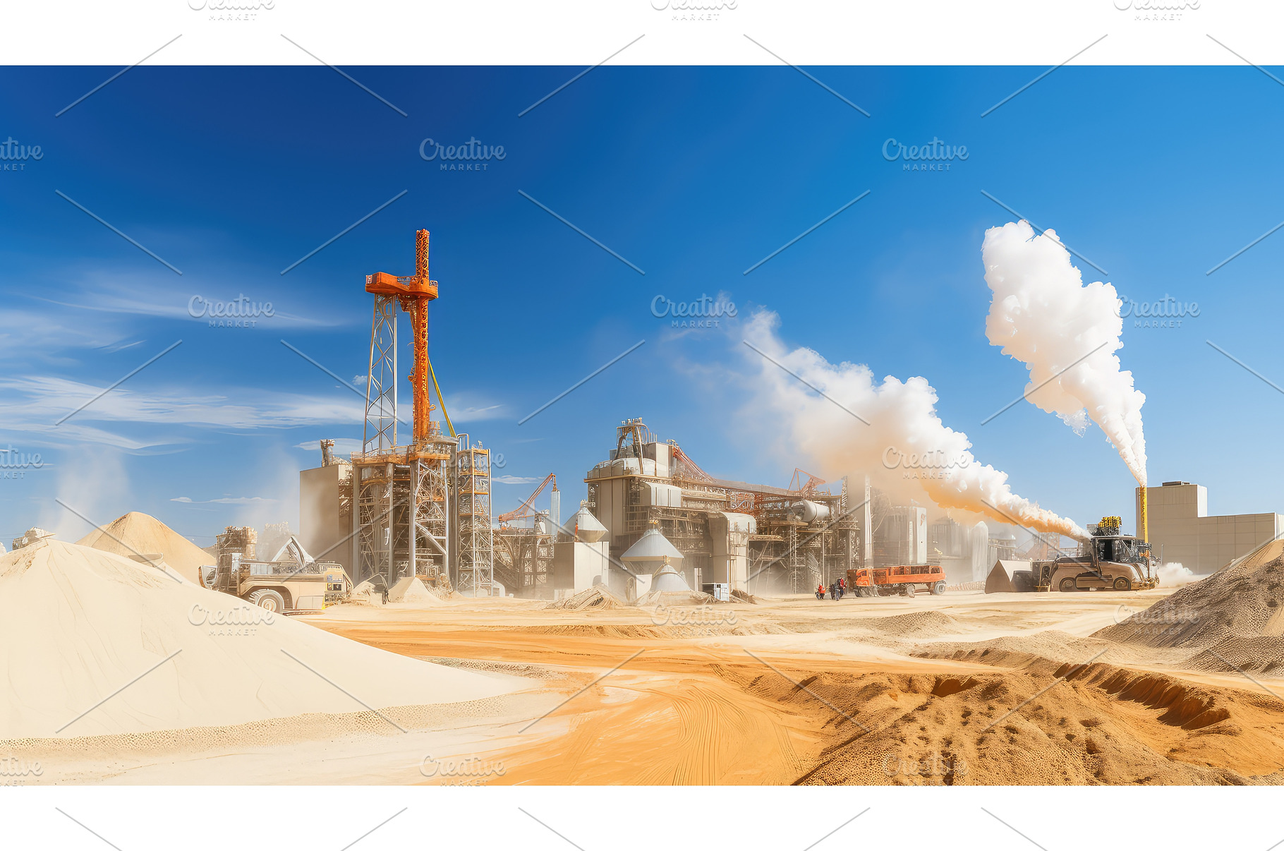 smoke sand Cement Factory ai, a Nature Photo by pikepicture