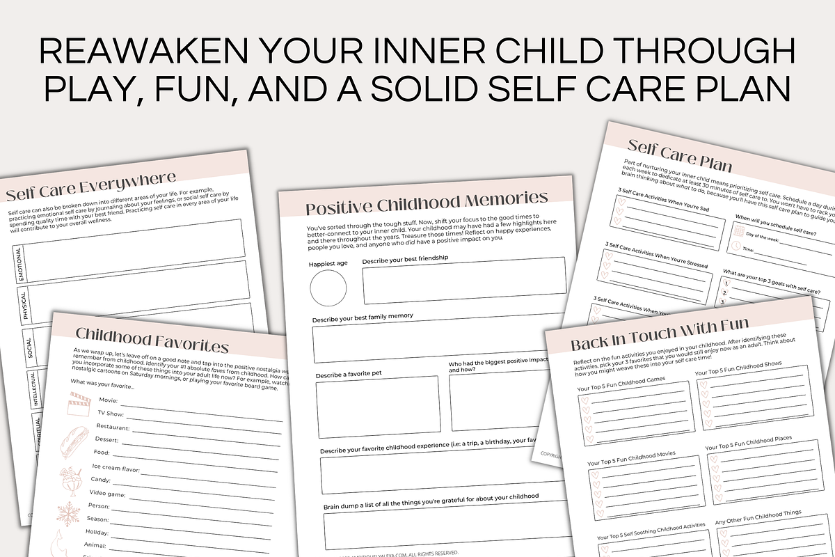 Inner Child Workbook Printable PDF, a Stationery Template by Ambitiously Alexa (Photo 4 of 7)