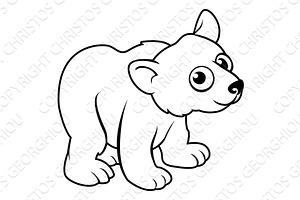 Polar Bear Cartoon Character Animal, an Animal Illustration by Christos Georghiou