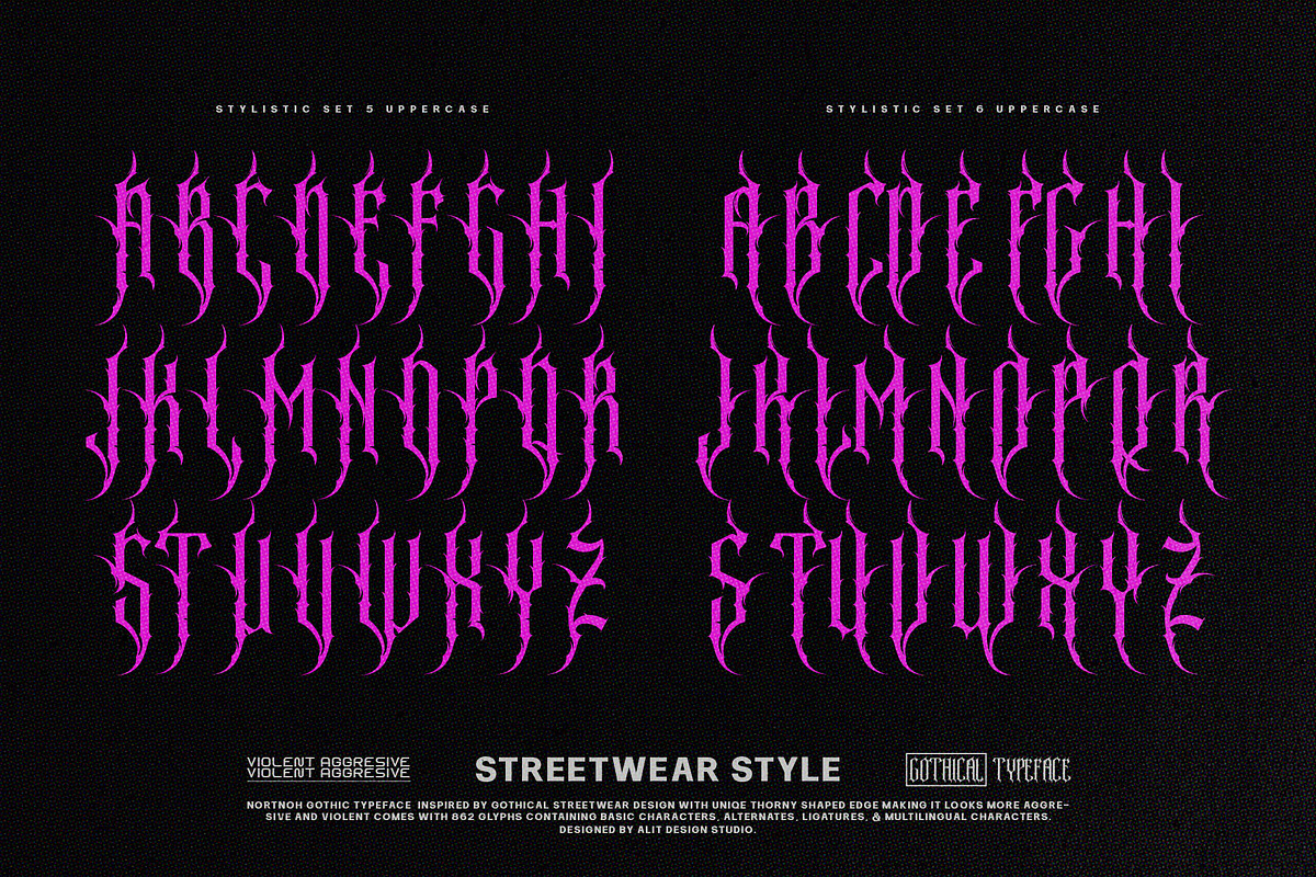 Nortnoh Metal Modern Typeface, a Blackletter Font by alit design (Photo 15 of 20)