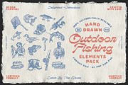 Hand-Drawn Outdoor Fishing Elements, a Sport Illustration by Wortfice (Thumbnail 1 of 6)