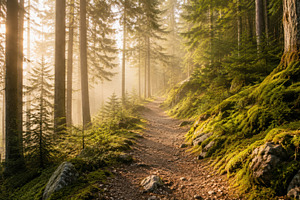 Morning light in the forest, a Photo by Beautiful things