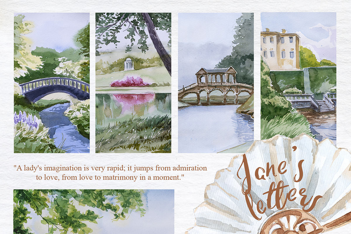 Jane's Letters: Hand Painted PNG, a Decorative Illustration by ArtCreationsDesign (Photo 7 of 11)