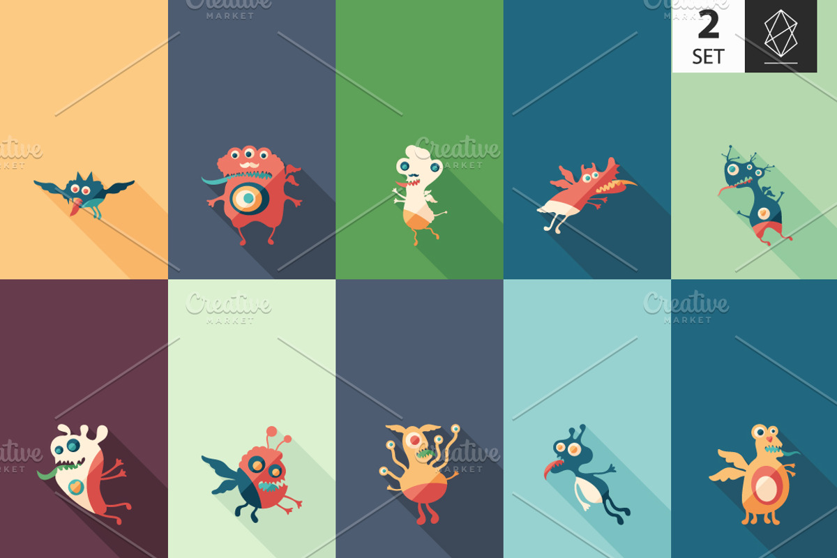 Monsters flat square icon set 2, an Icon by Yury Velikanov (Photo 3 of 3)