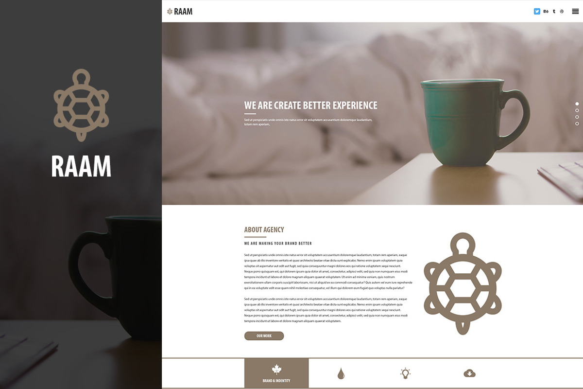 RAAM - One Page Multipurpose Agency, a Landing Page Template by codytheme (Photo 1 of 4)