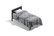 White Wooden Bed Set 3D Model, an Object 3D Model by rebrandy (Thumbnail 9 of 10)