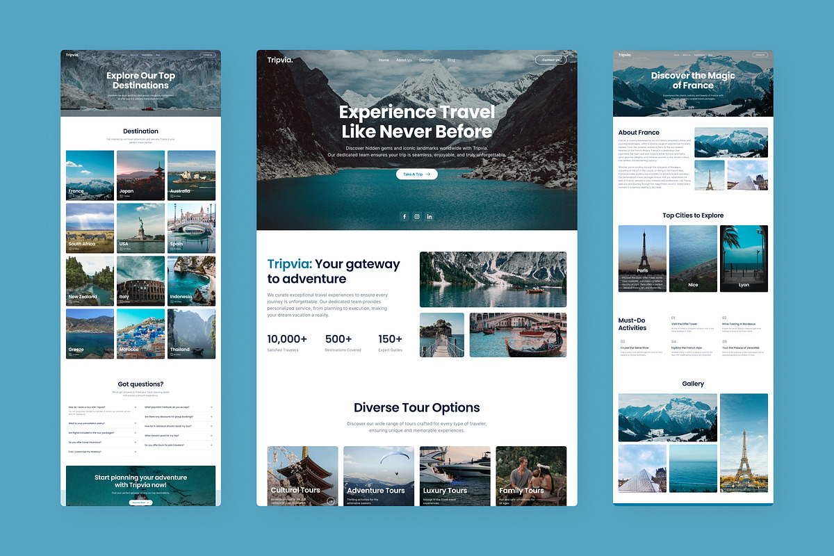 Tripvia - Travel Agency Website, an UI Kit Template by peterdraw (Photo 2 of 7)