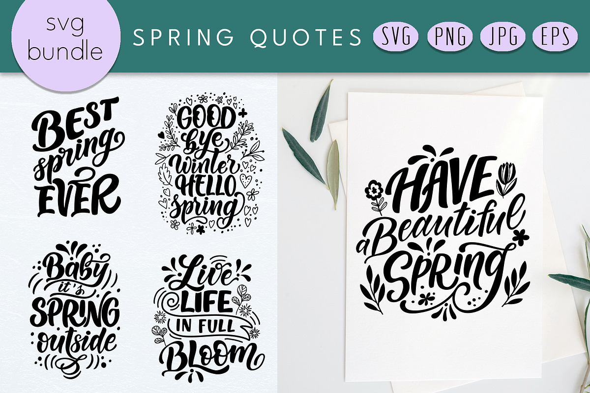Spring quotes SVG Bundle, an Illustration by rinaletters (Photo 1 of 4)