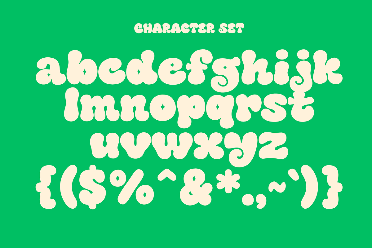 Wacky – Retro Bubble Display Font, a Handwritten Font by MaikoHatta (Photo 7 of 7)
