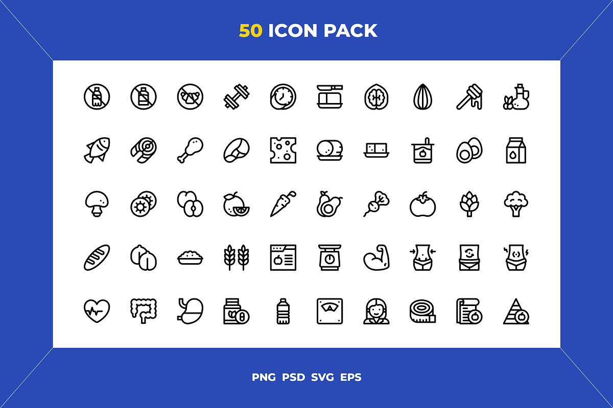 50 Nutrition icons, an Icon by Wencory (Photo 1 of 2)