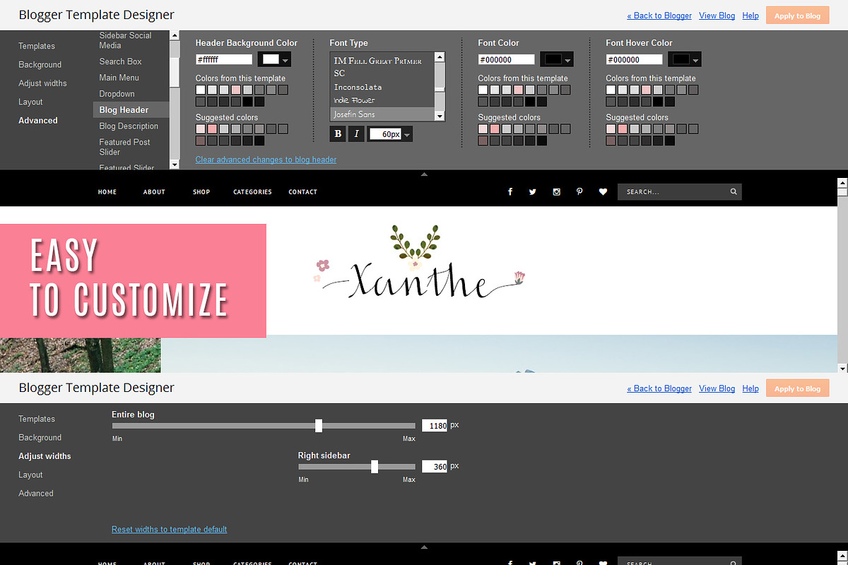 Blogger Template Responsive - XANTHE, a Websites & App Template by Vefio Themes (Photo 3 of 4)