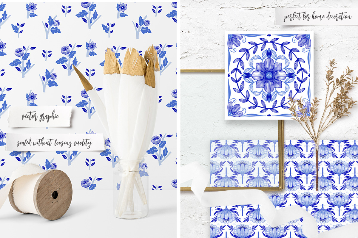 Blue Garden floral collection, an Object Graphic by DariSmartArt (Photo 9 of 11)