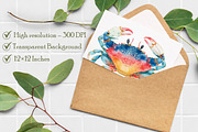 Watercolor Crab Clipart, an Illustration by Libby Wishes (Thumbnail 7 of 7)