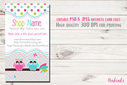 Owl Business Card Template, a Business Card Template by Pinkinks (Thumbnail 1 of 2)