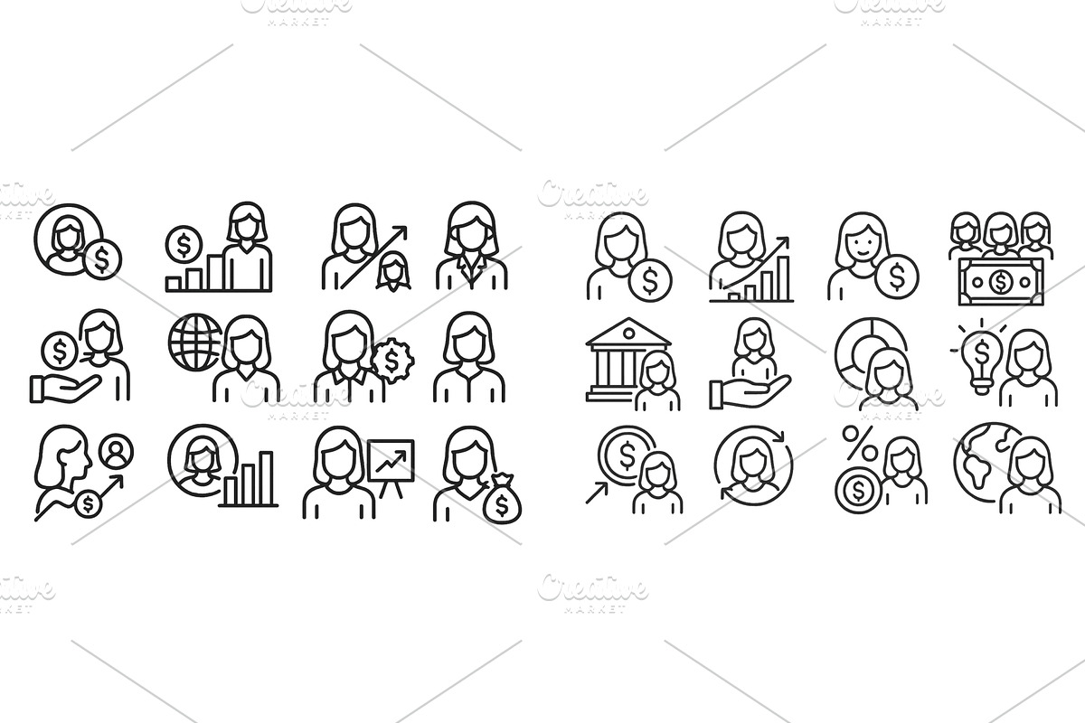 Collection of web icons representing, a Finance Illustration by ZinetroN