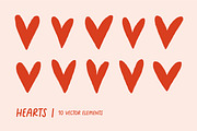 Cute doodle hearts, love symbols set, a Decorative Illustration by Good Studio (Thumbnail 1 of 10)