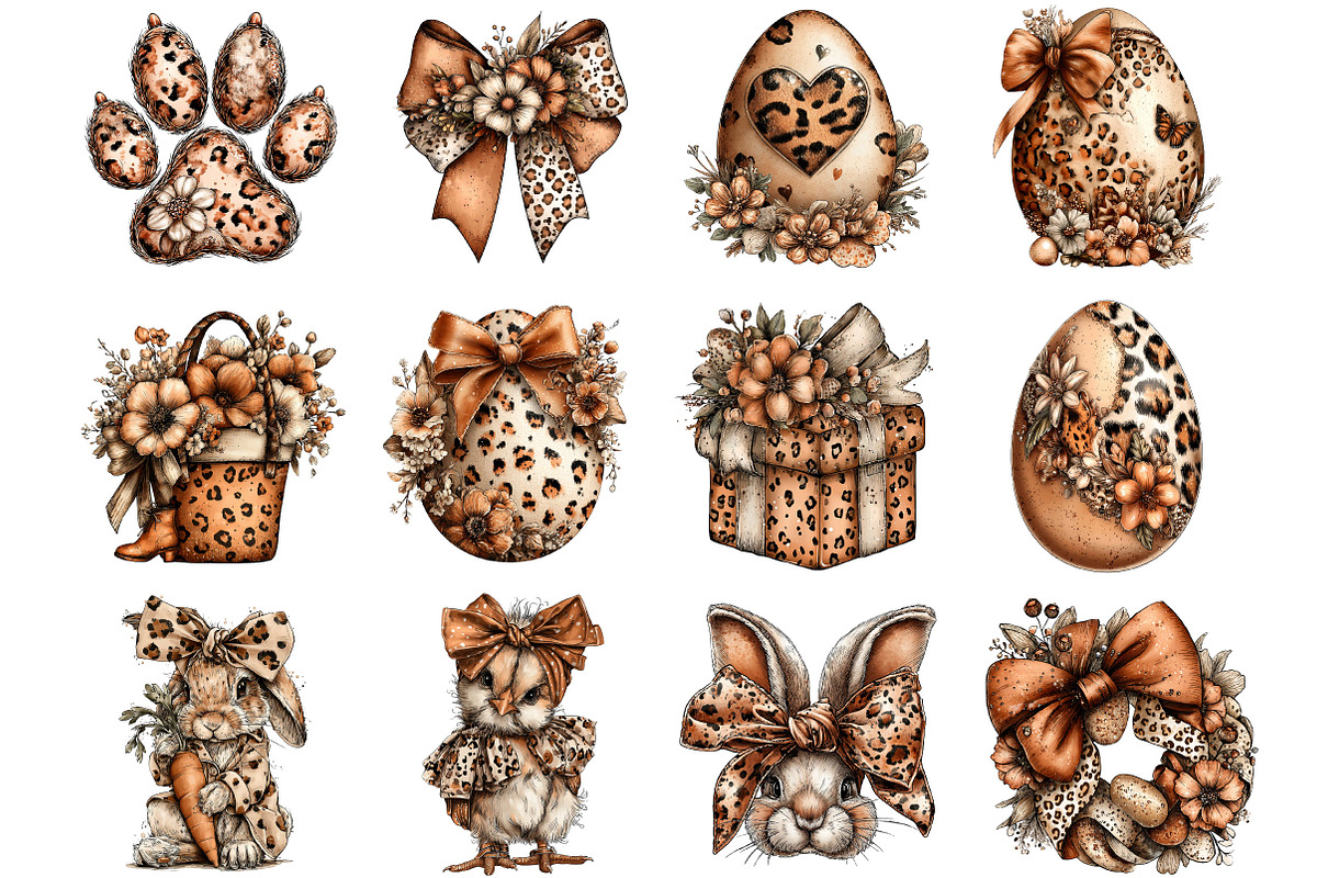 Leopard Print Easter Clipart, an Illustration by Designking (Photo 3 of 5)