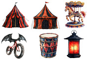 Spooky Circus Clipart, an Illustration by Designworld (Thumbnail 3 of 6)