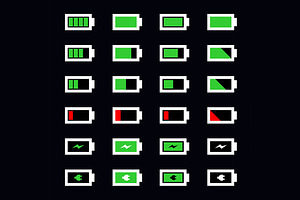 Vector battery icon set