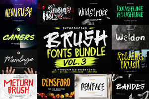 12 Brush Fonts Bundle Vol. 3