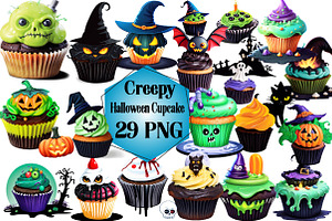Creepy Halloween Cupcake Clipart PNG, an Arts & Entertainment Photo by Wow Magic