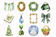Watercolor Lucky Shamrock Clipart, an Illustration by Design Market (Thumbnail 3 of 5)