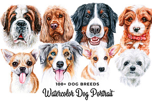 100+ Watercolor Dog Breeds - UPDATE