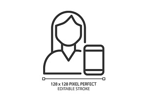 Telemedicine pixel perfect linear, an Outline Icon by IMG Visuals