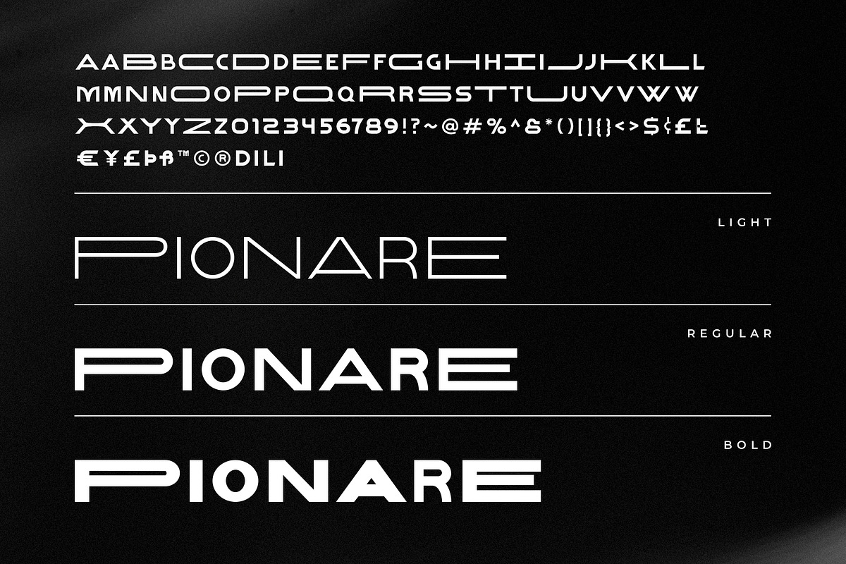Pionare – Futuristic Extended, a Sans Serif Font by Tammami (Photo 9 of 9)
