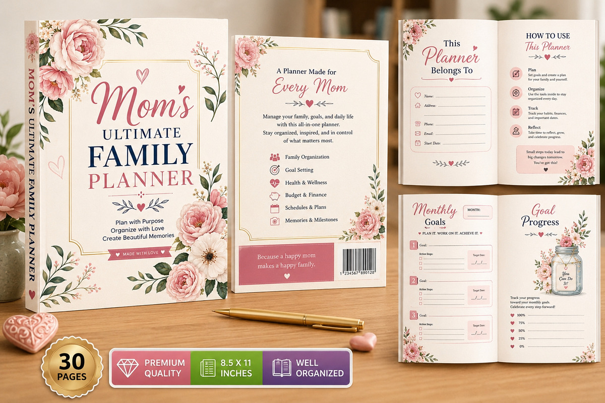 Mom’s Ultimate Family Planner, a Stationery Template by Designmela01 (Photo 1 of 5)